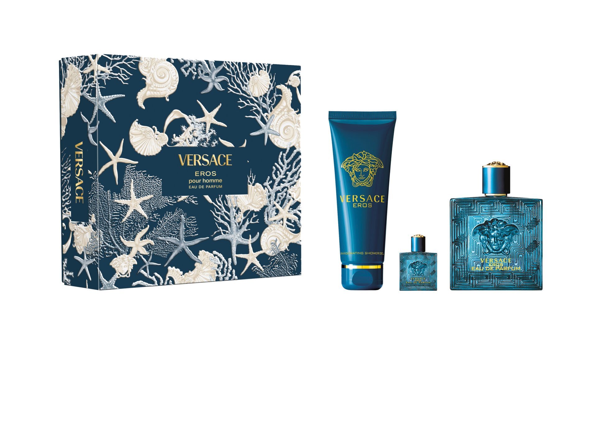 Versace Eros Edp 100 Ml + Shower Gel 150 Ml + Edp 5 Ml