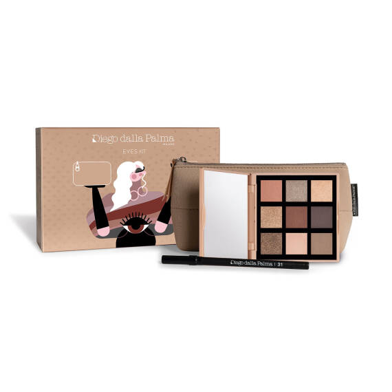 Diego Dalla Palma MU Eyeshadow Nuda Warm 301 Göz Farı Paleti + Stay On Me 31 + Çanta - 1