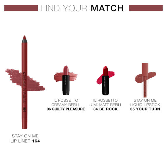 Diego Dalla Palma Mu Lip Pencil Stay On Me Lip Liner Water Resistant 164 - 4