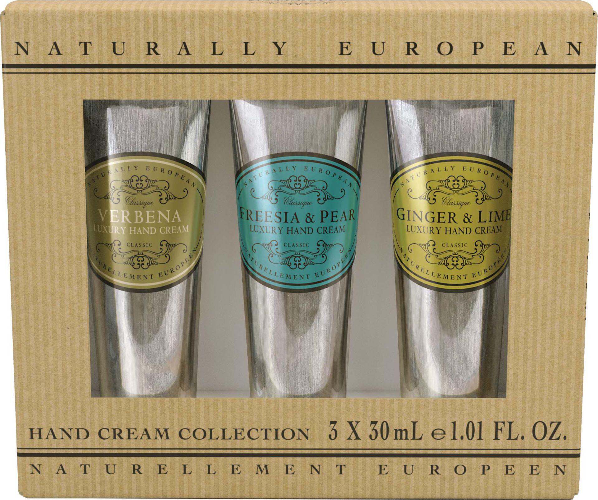 Naturally European Mini El Kremi Ginger & Lime - Verbena - Freesia & Pear Set 3 x 30 Ml