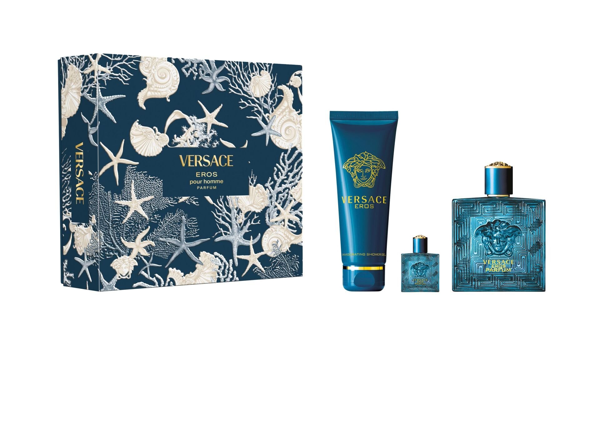 Versace Eros Parfum 100 Ml + Shower Gel 150 Ml + Parfum 5 Ml