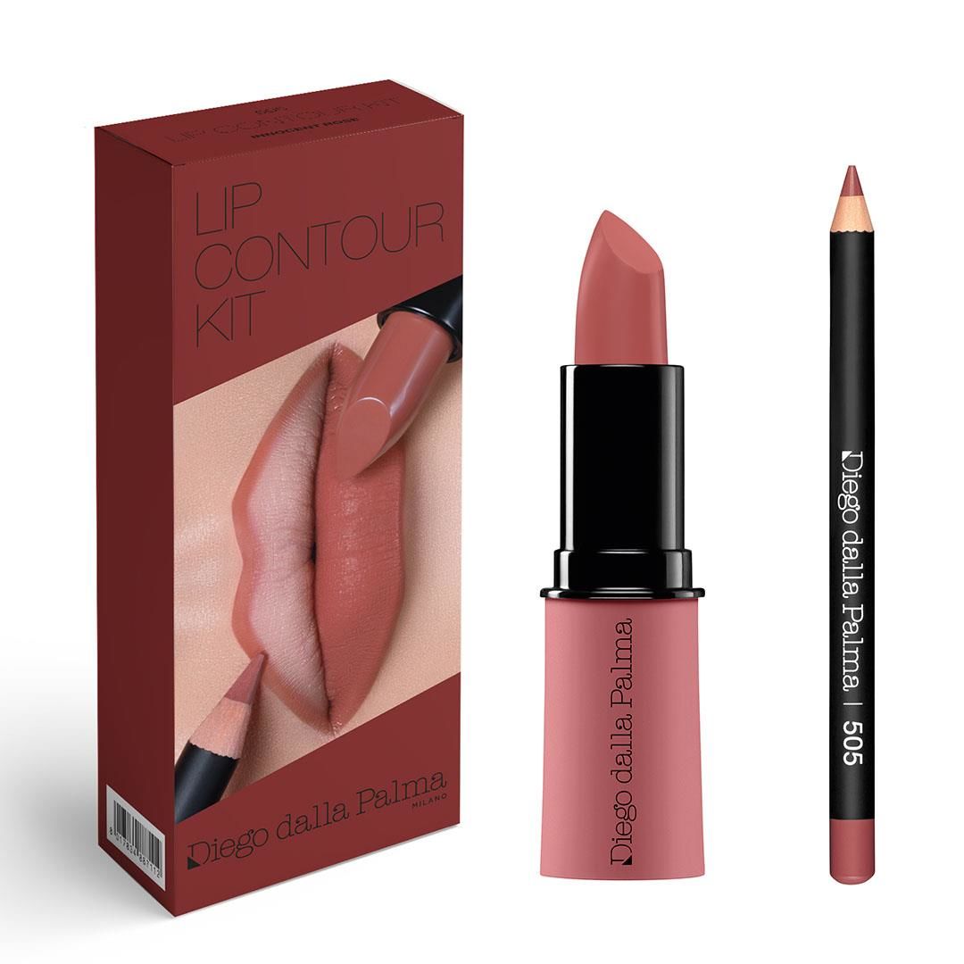 Diego Dalla Palma MU Lip Contour Kit Lipstick 505 + Dudak Kalemi 505 - Innocent Rose