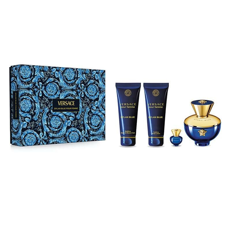 Versace Dylan Blue Pour Femme Edp 100 Ml + Body Lotion 100 Ml + Shower Gel 100 Ml + Edp 5 Ml