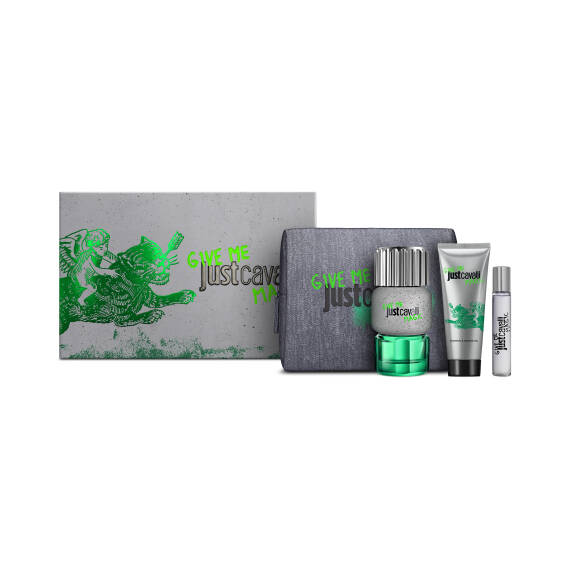 Roberto Cavalli Just Cavalli Give Me Magic For Him Edt 90 Ml + Body Lotion 100 Ml + Edp 15 Ml - 1