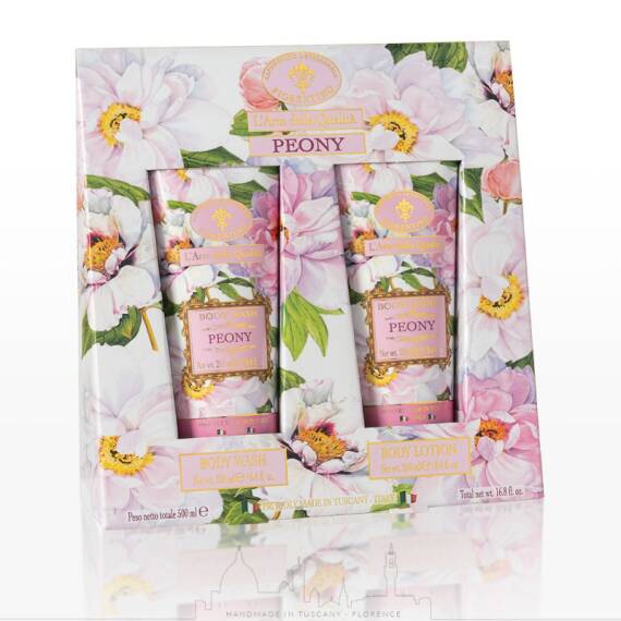 Saponificio Artigianale Fiorentino Duş Jeli & Vücut Losyonu - Peony 2 x 250 Ml - 1