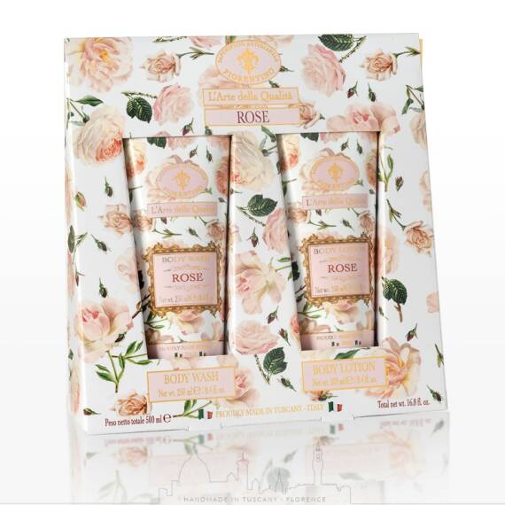 Saponificio Artigianale Fiorentino Duş Jeli & Vücut Losyonu - Rose 2 x 250 Ml - 1
